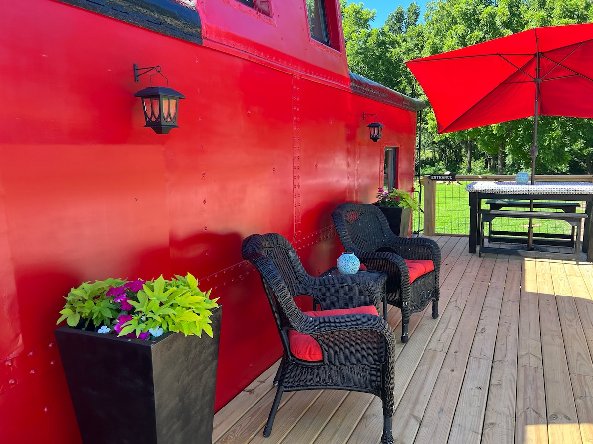 1933 Little Red Caboose on River