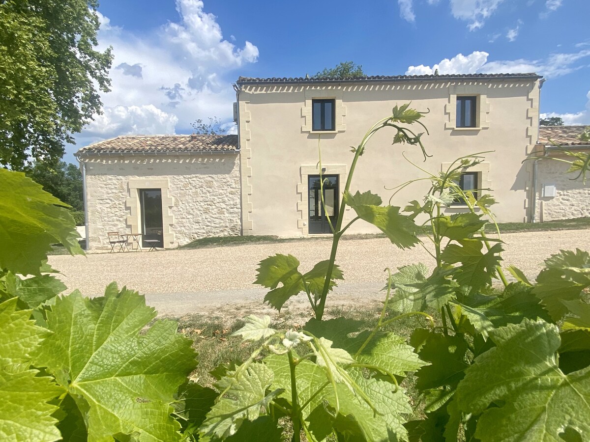 L'Eperonnette villa with pool, among the vineyard