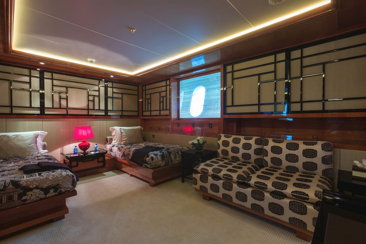 China Room on 214 ft Super Yacht