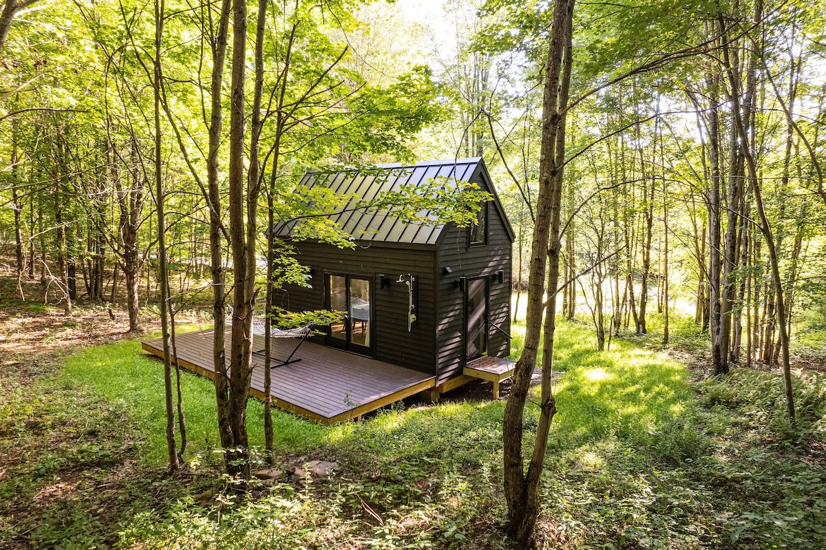 Stylish Tiny Cabin in Peaceful Wooded Area