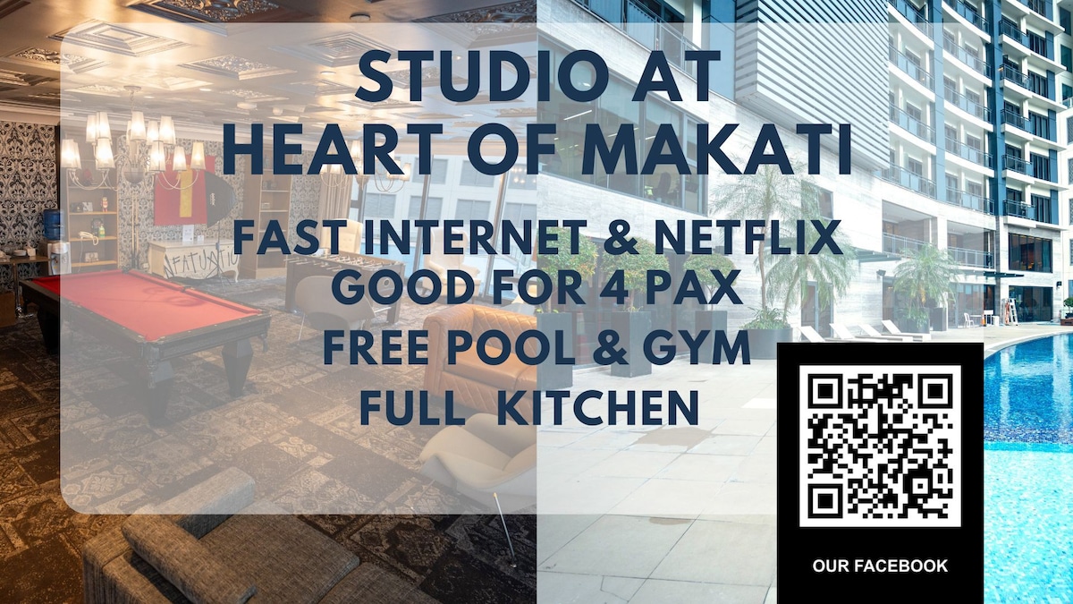 Studio | 200mbs | Netflix &43'" TV | mid of Makati