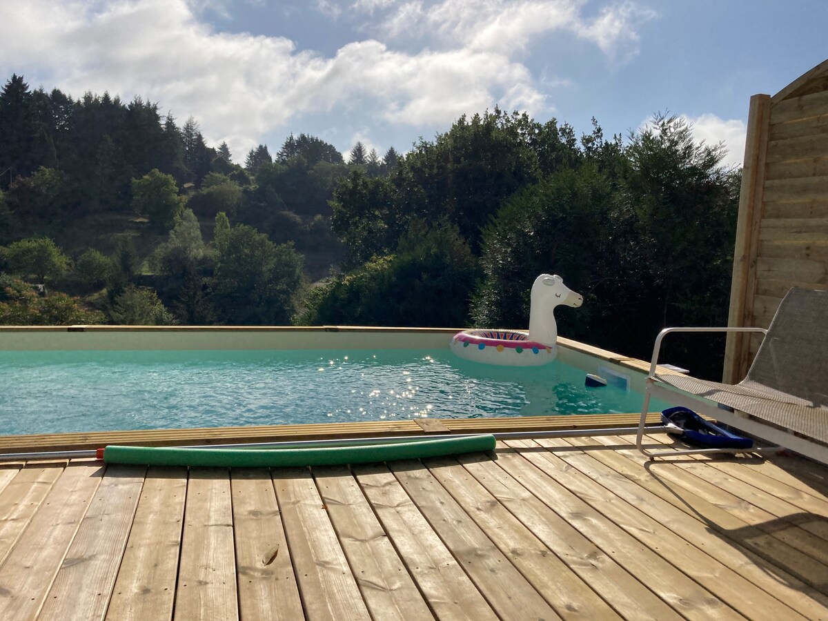 萨尔拉特（ Sarlat ）的「La Pomponnette」-温水泳池