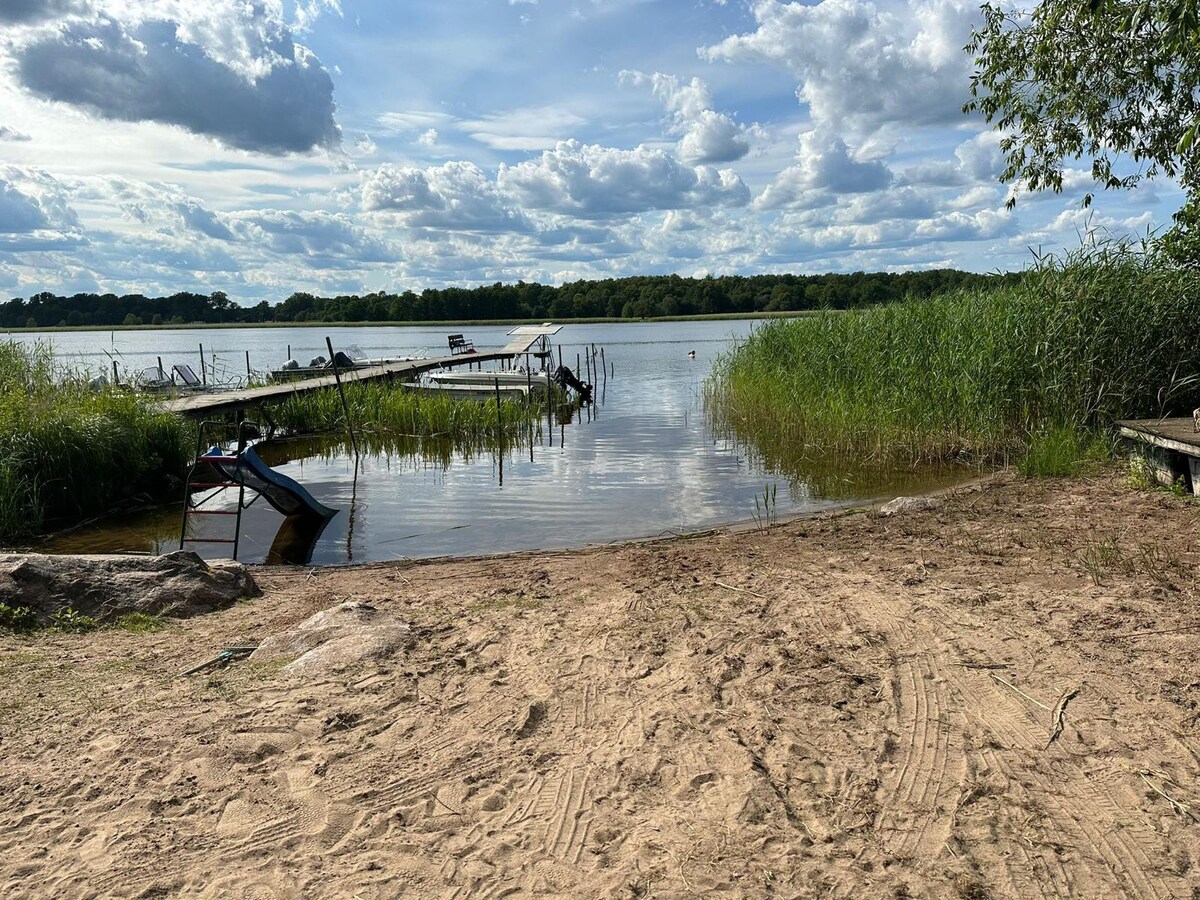 Swedish lake cabin in the woods