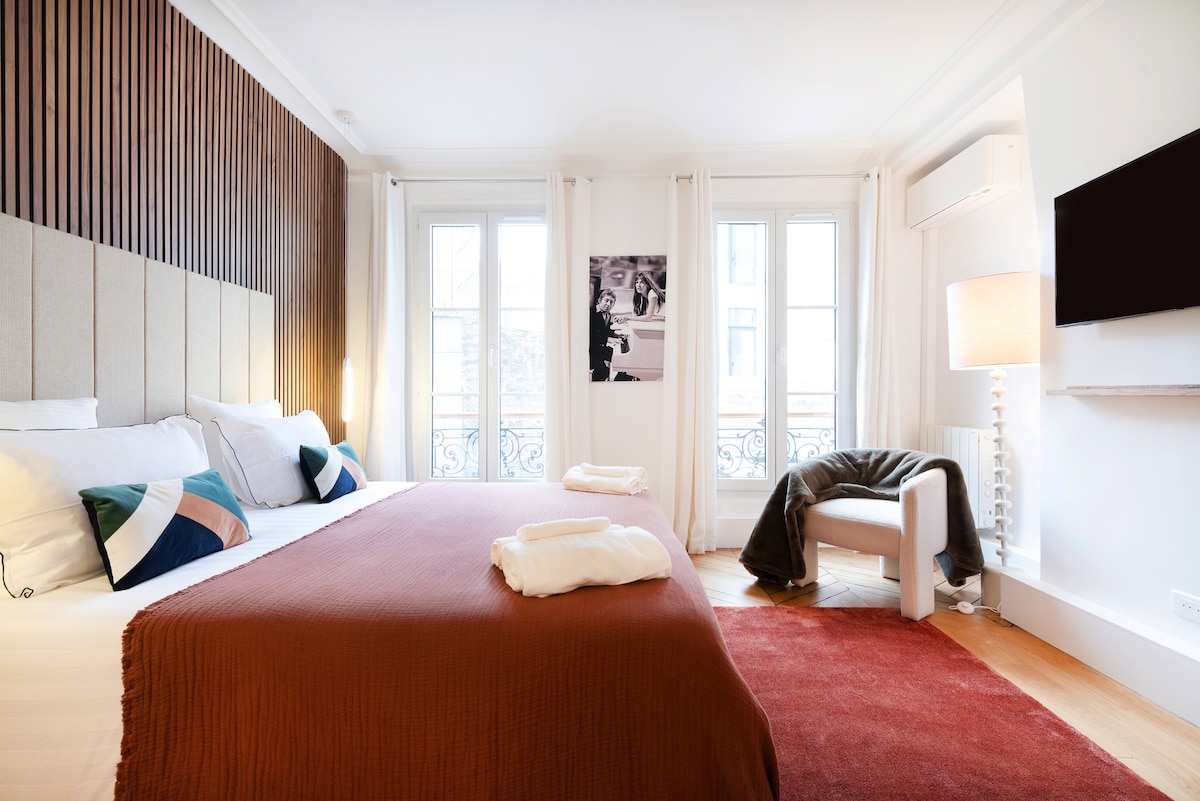 豪华舒适的巴黎市中心- 4间客房， 2个淋浴间+空调