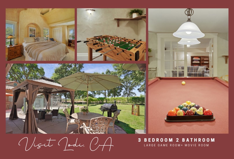 Secluded 3BR Home w/ Pool Table North East Lodi!