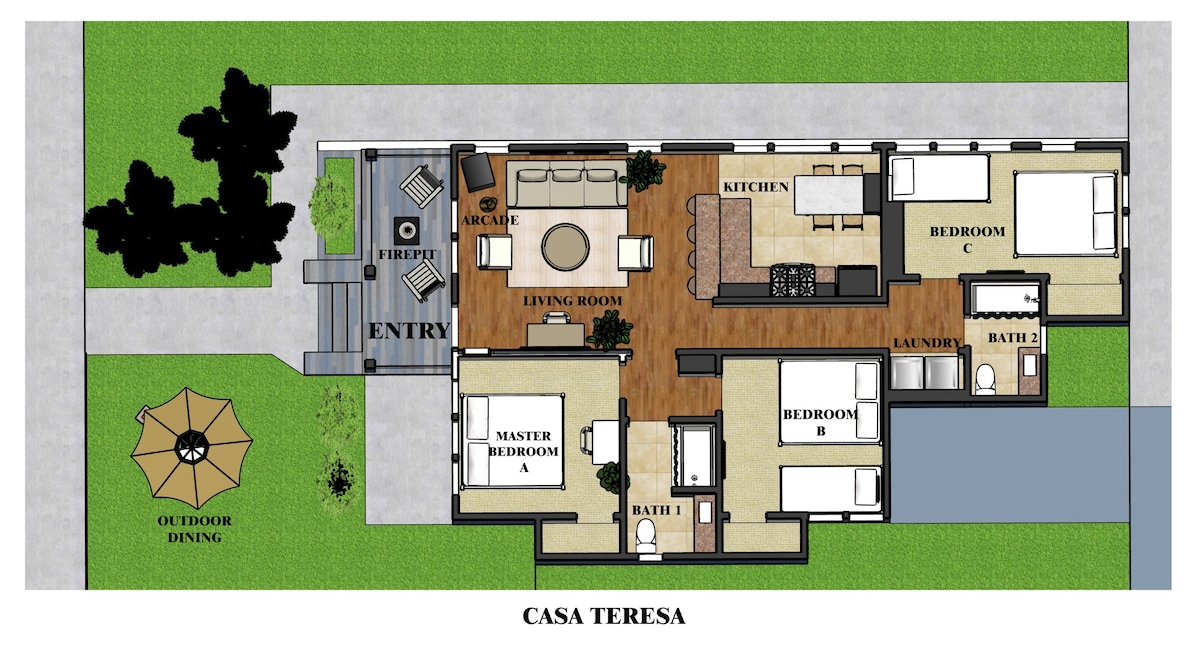 Casa Teresa/3B2b|Pacman Arcade|1mi to beach|Parkng