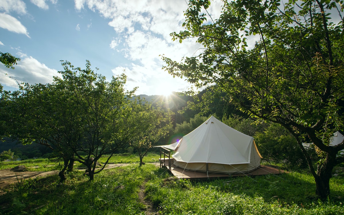 Lovely tents for 4 in Japan's historic countryside