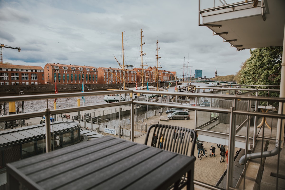 Moderne Wohnung mit Weserblick und Uferpromenade