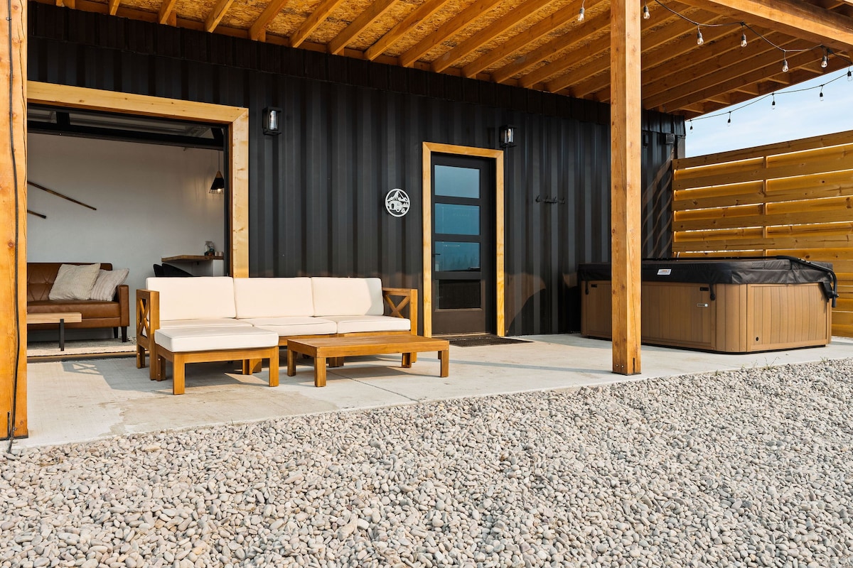 Luxury Glacier Shipping Container w/ Hot Tub