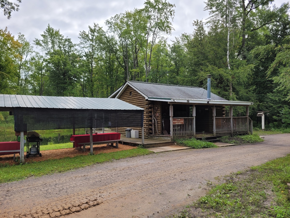 Remote, off-grid cabin w/pond on 120 acres + goats