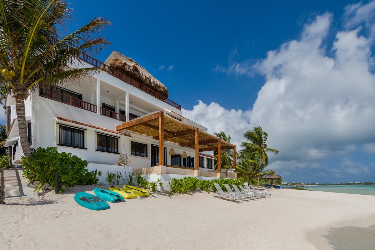 Luxury Beachfront Villa at Tulum for 12+ Guests