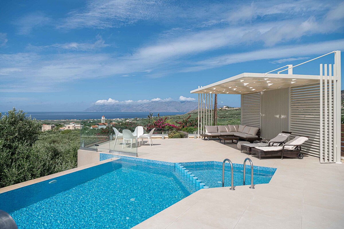 Villa Aloni I Seaview, 60m2 pool & jacuzzi