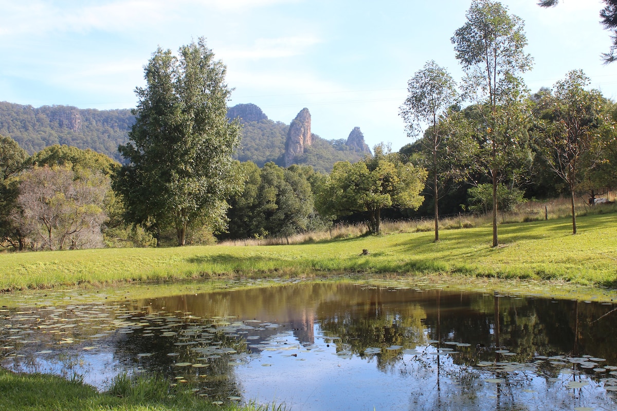 Mist Retreat Nimbin ，欣赏壮丽的景色和野生动物