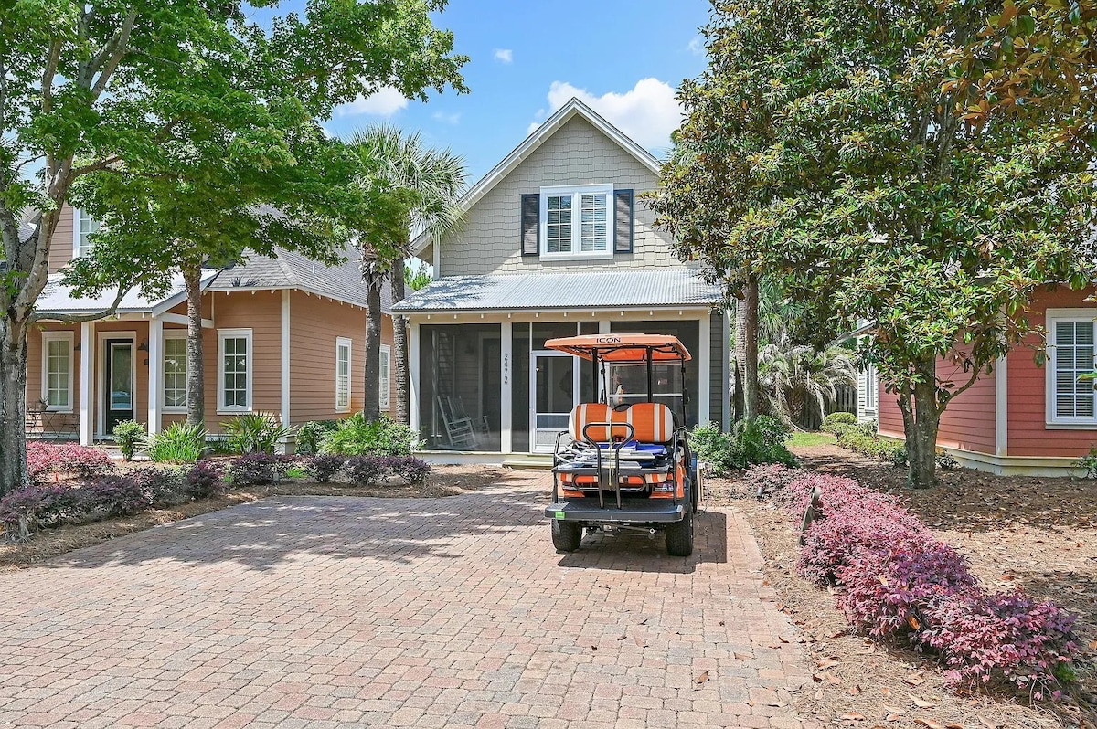 Bungalo to Paradise-2 Golf Carts-Screened Porch