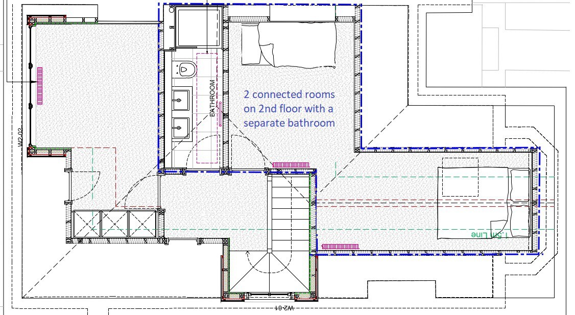 Double bedroom Suite with living space & bathroom