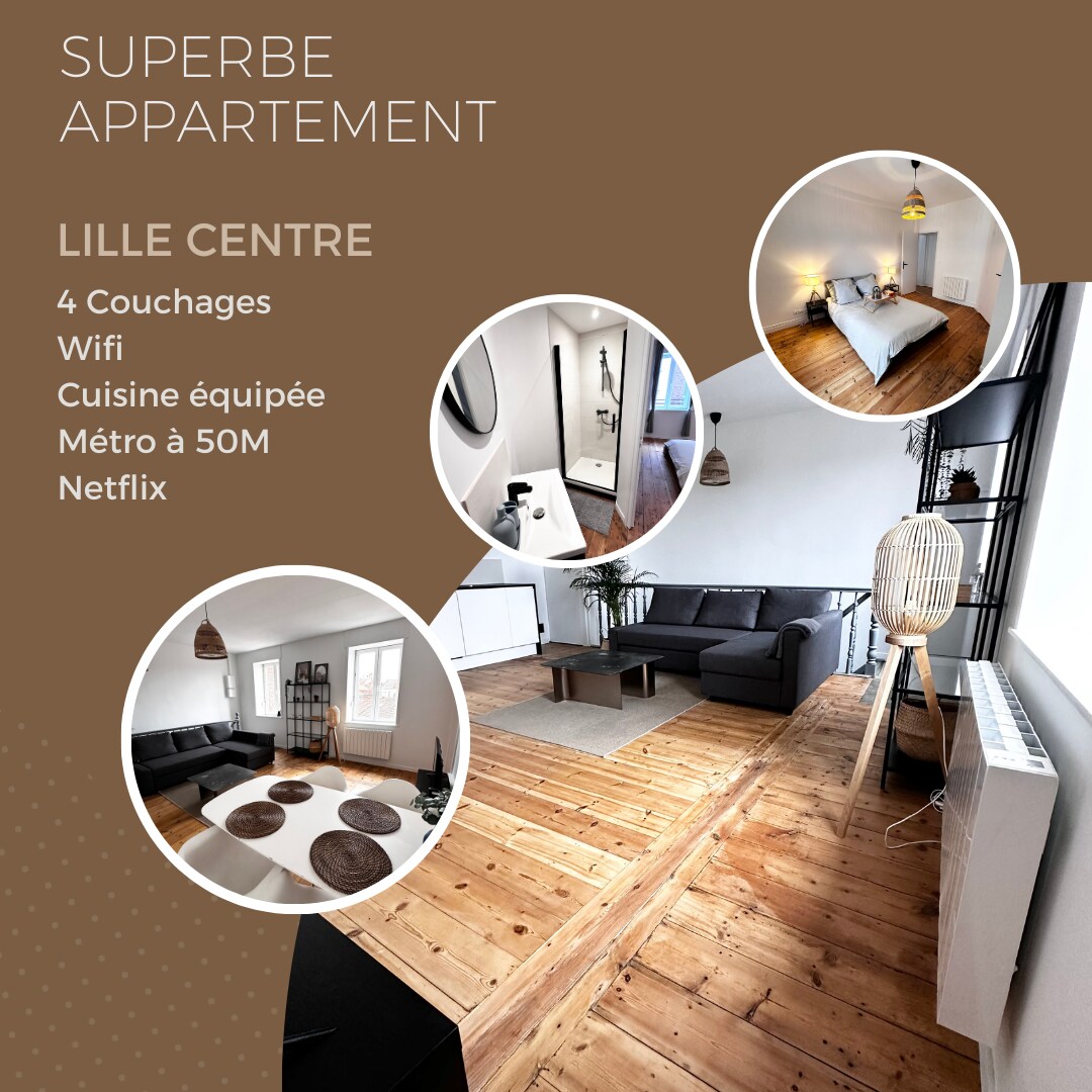 Flat Lille centre 4 people