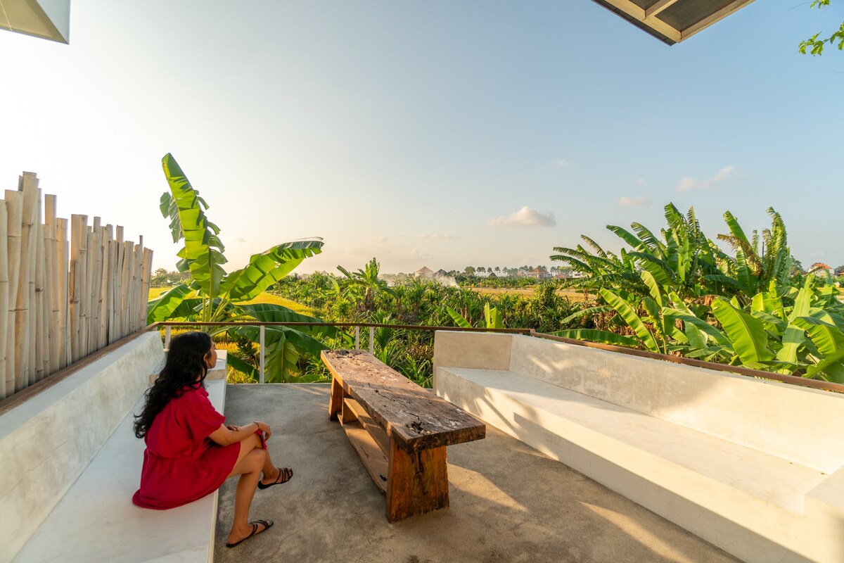 Tranquil Poolside Retreat Amidst Rice Fields