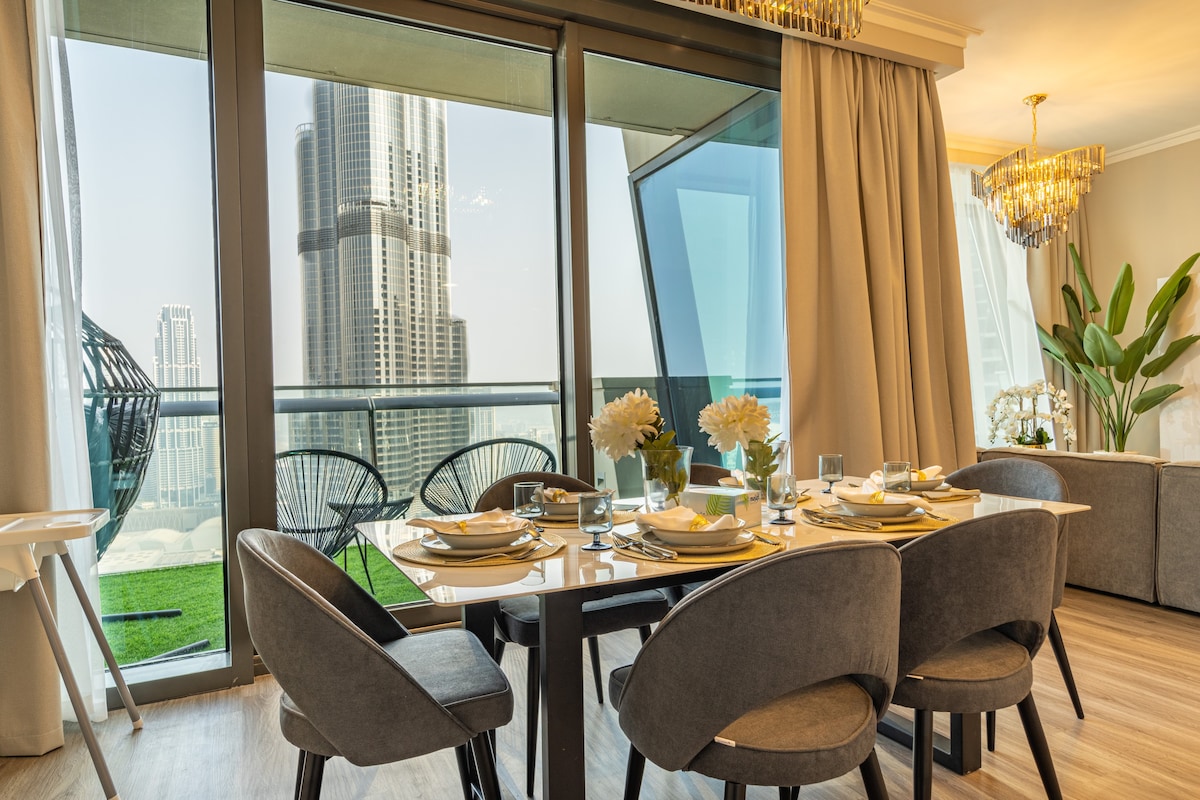 世界一流| 3间卧室|哈利法塔（ Burj Khalifa ）和喷泉景观