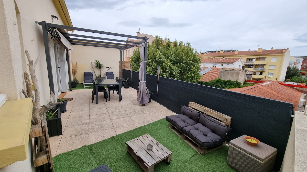 Appartement Perpignan + Grande terrasse