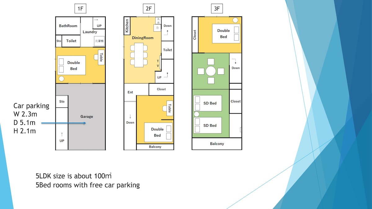 駐車場無料！您可以与家人一起享受5间卧室，享受轻松身心的住宿体验。