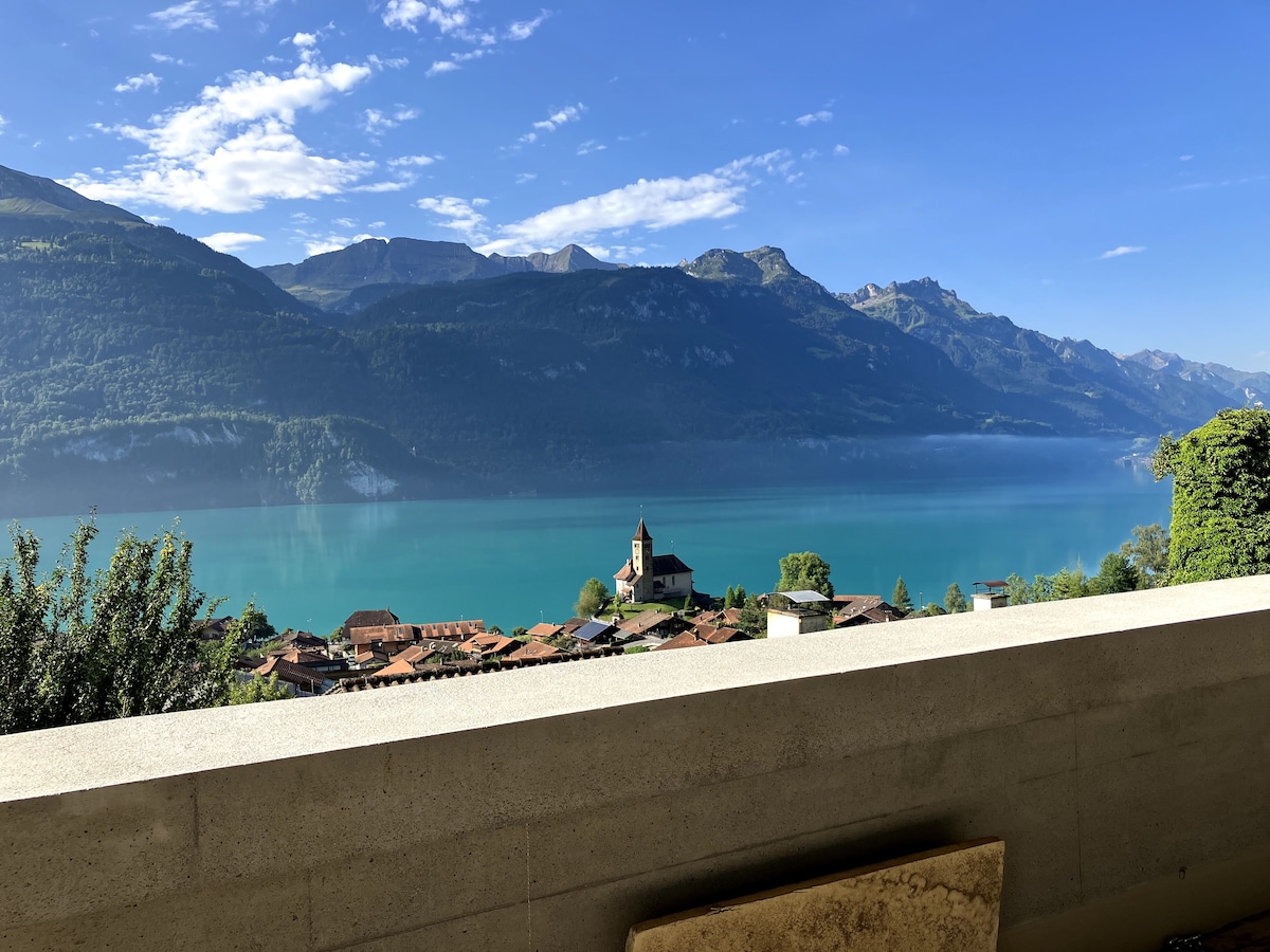 View over Lake of Brienz-new apartement/ park slot