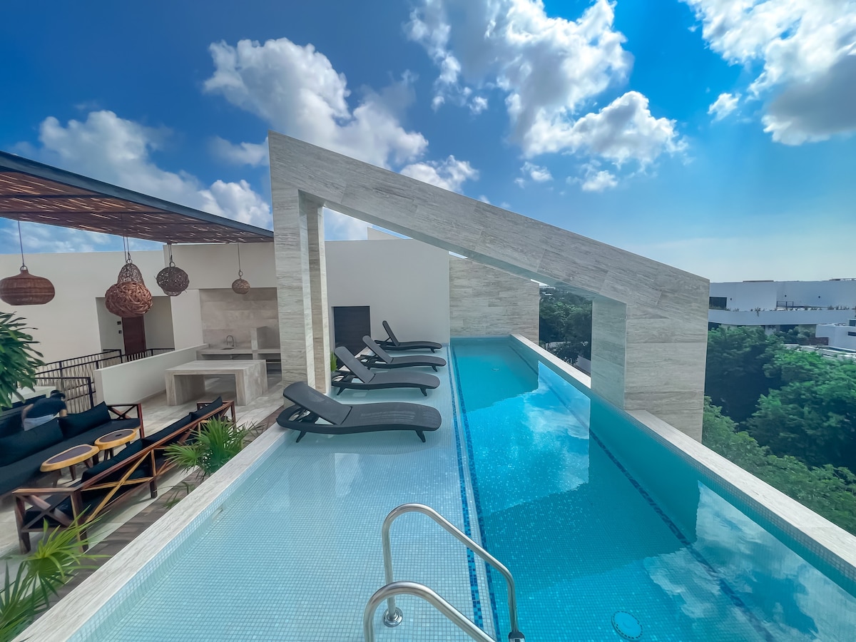 New Tulum Luxury 2bd 2bath Condo with Rooftop Pool