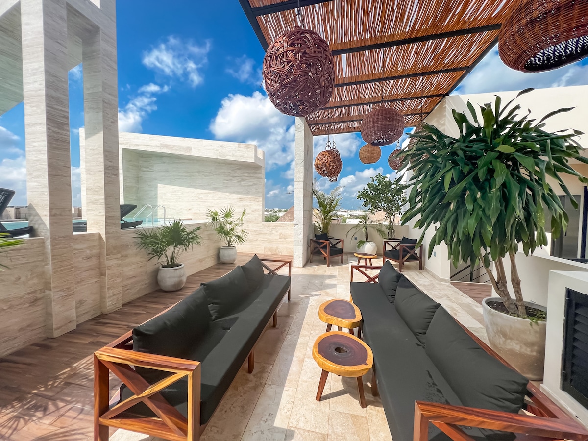 New Tulum Luxury 2bd 2bath Condo with Rooftop Pool