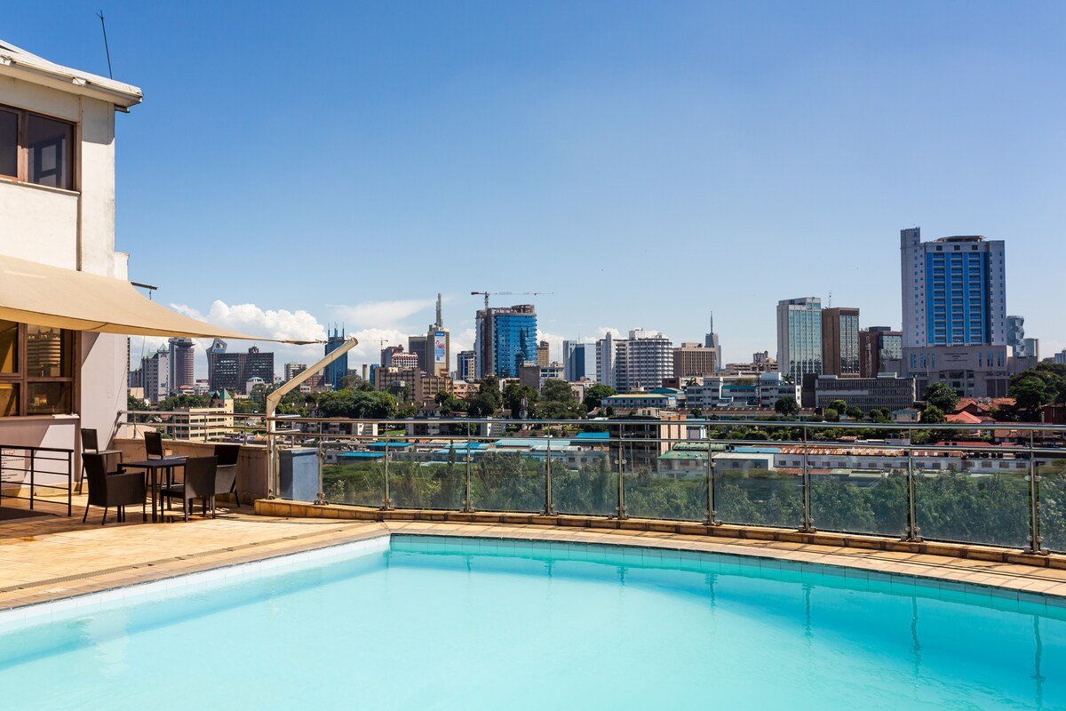 带城市景观的屋顶泳池-单间公寓
