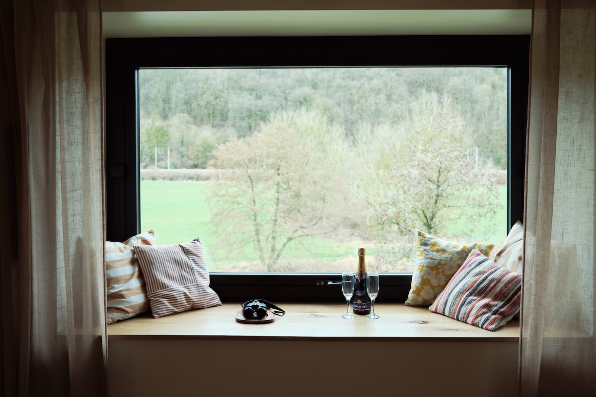 Penthouse vue sur la rivière et les oiseaux