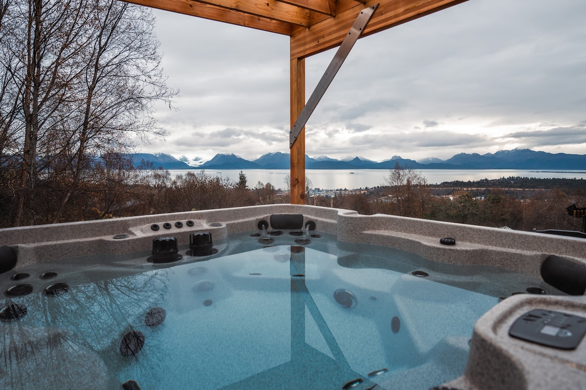 豪华私人热水浴缸和百万美元景观！