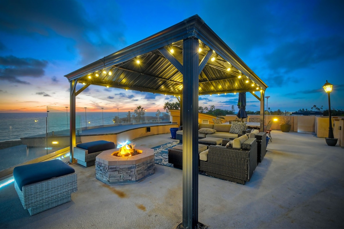 Oceanview, Rooftop Hot tub, Firepit, BBQ, Games