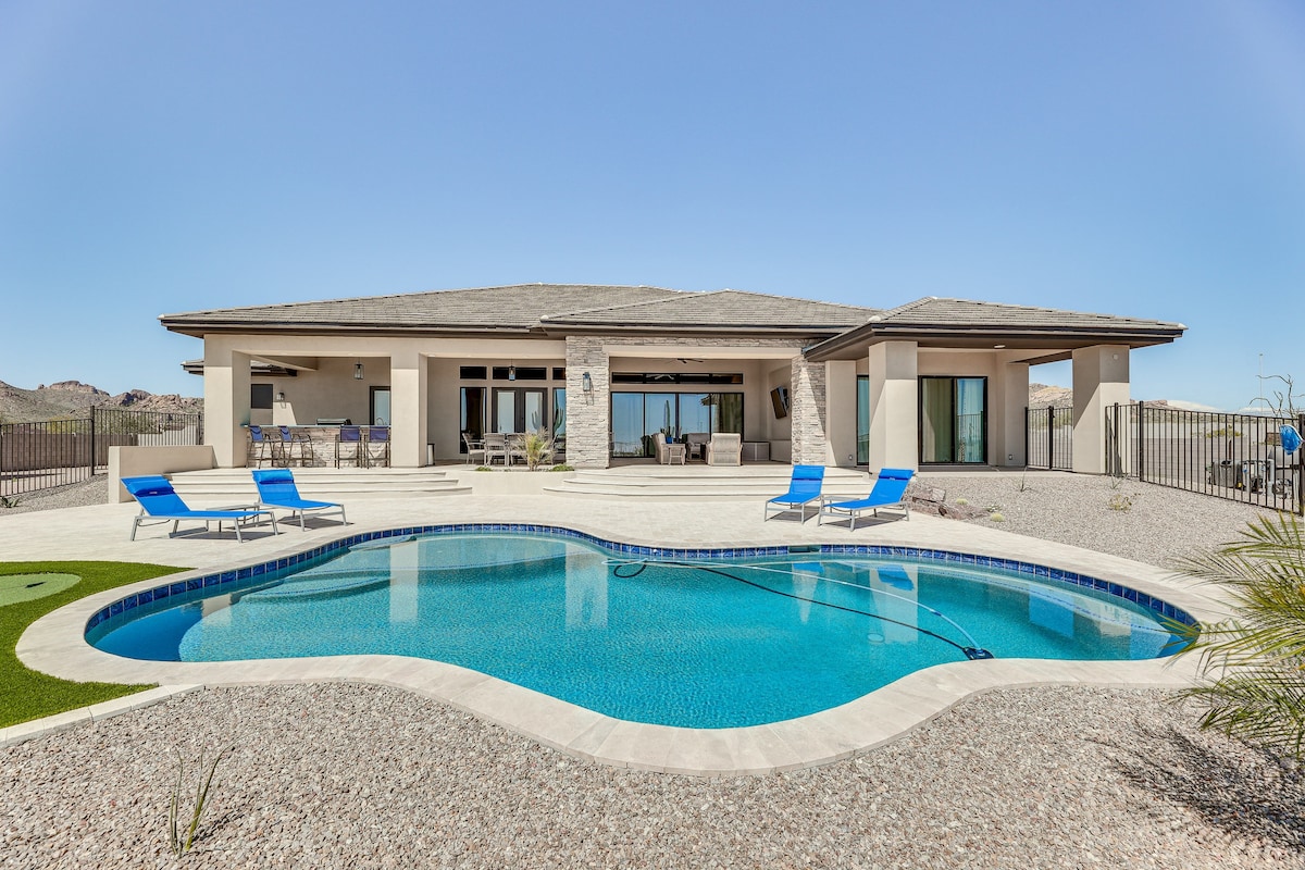 Luxurious Desert Oasis: Fireplace & Private Pool!