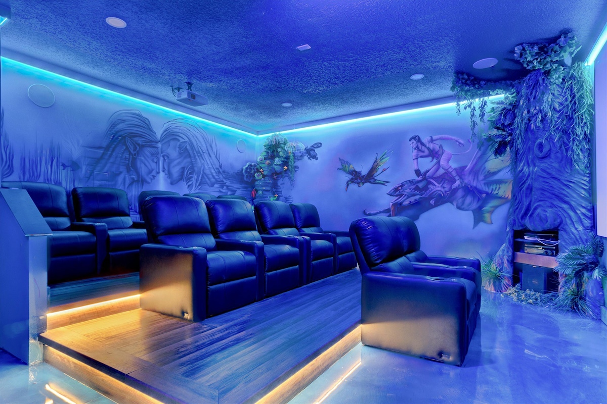 NEW-Incredible-Movie Theater-Game Room-Themed BRs