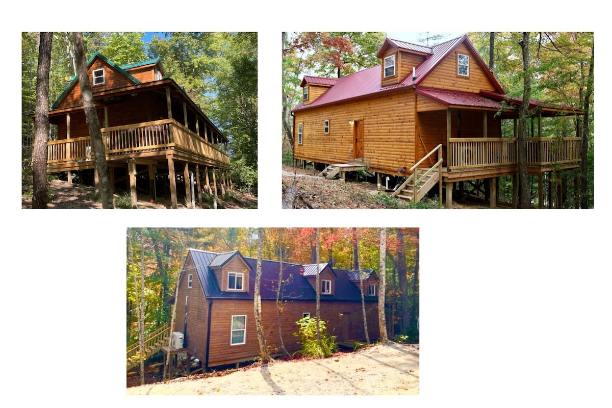 3 Cabins | 30+ | 3-Hot Tubs| DogOK | FirePit