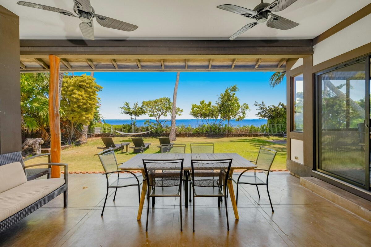 3BR beachfront home with hot tub, game room, lanai