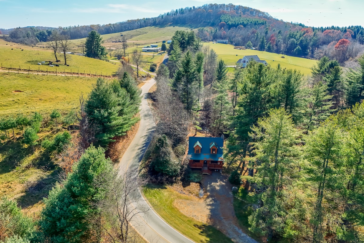 Cabin w/ Waterfall & Fire Pit Near Blue Ridge Pkwy