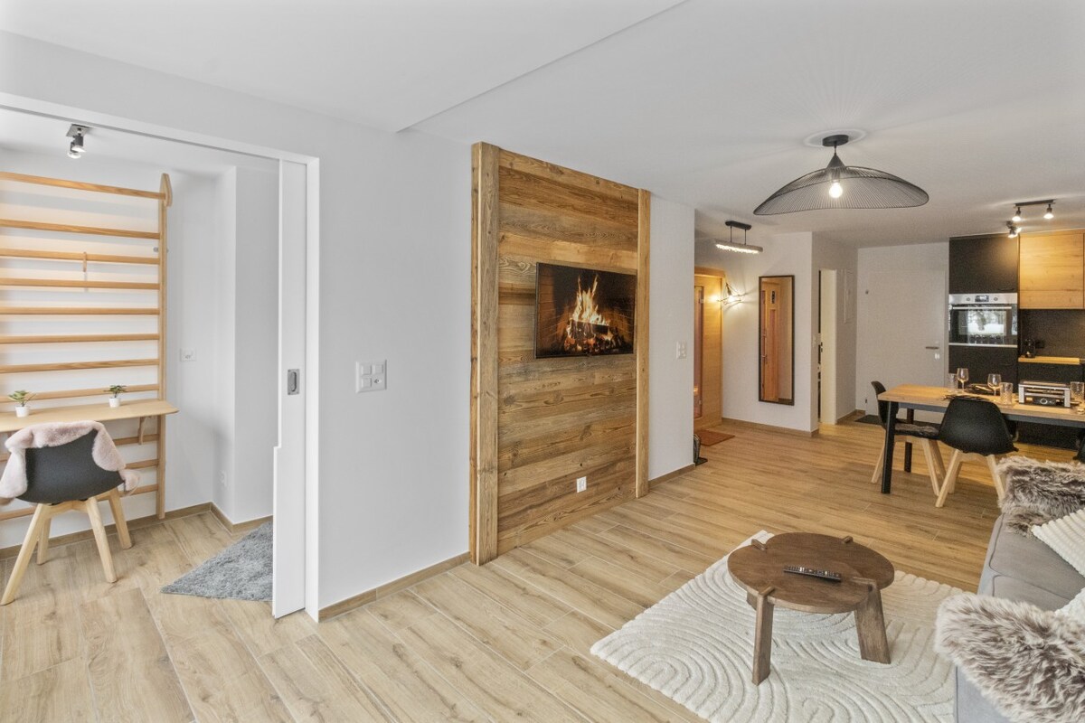 Appartement rénové avec vue panoramique et sauna