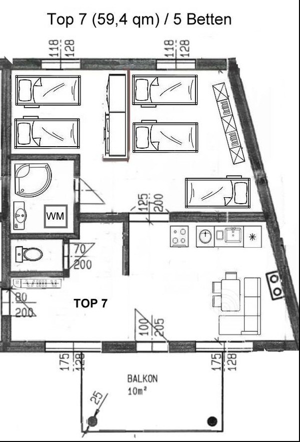 公寓/公寓，可容纳5位房客，面积为59平方米，位于St. Pölten （ 246120 ）