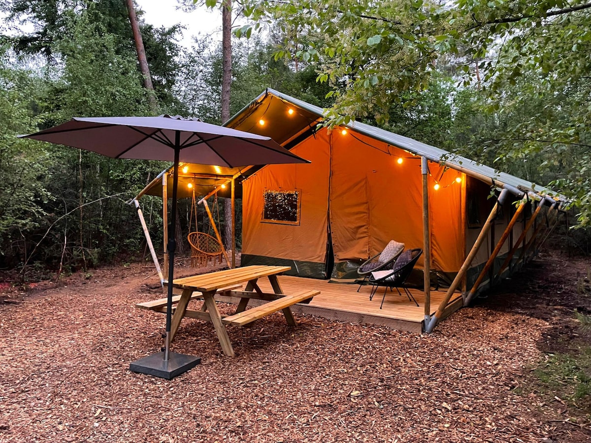 Luxurious Glamping tent in woods (with bathtub)