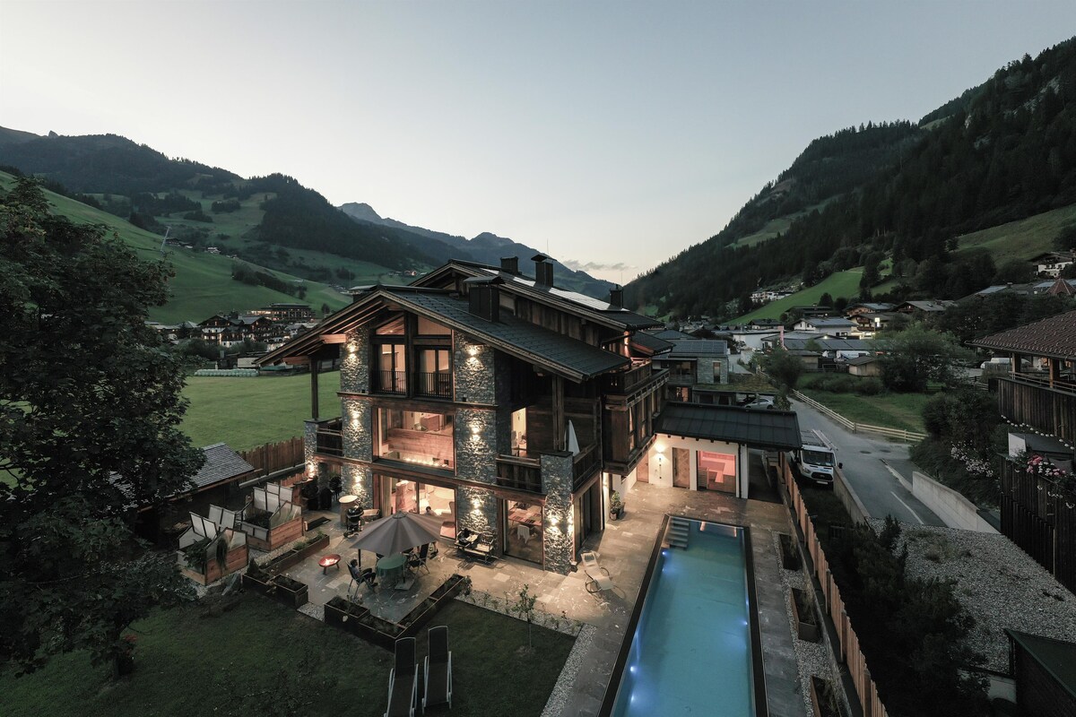 Chalet mit Sauna, Fitnessraum und Balkon nahe Lift