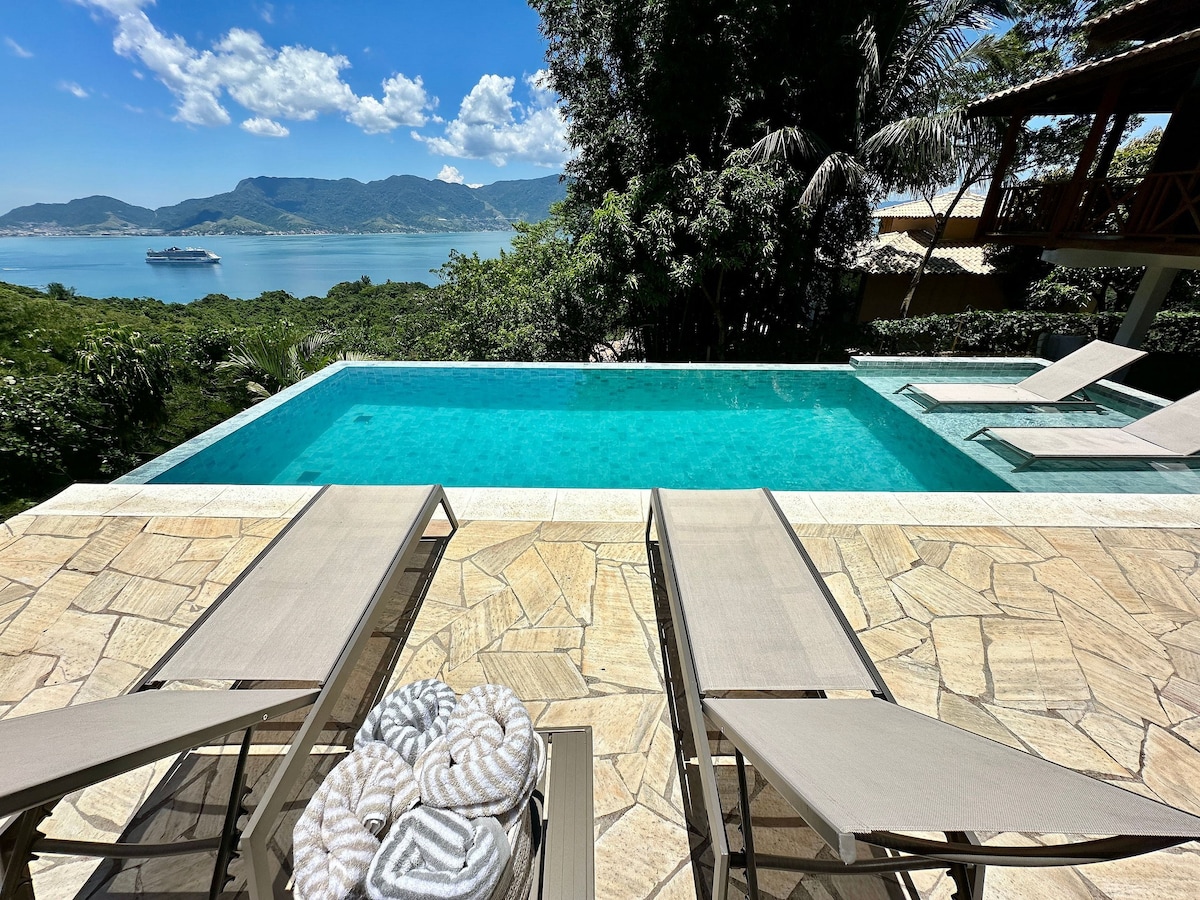 Piscina, churrasqueira, vista mar - Siriuba