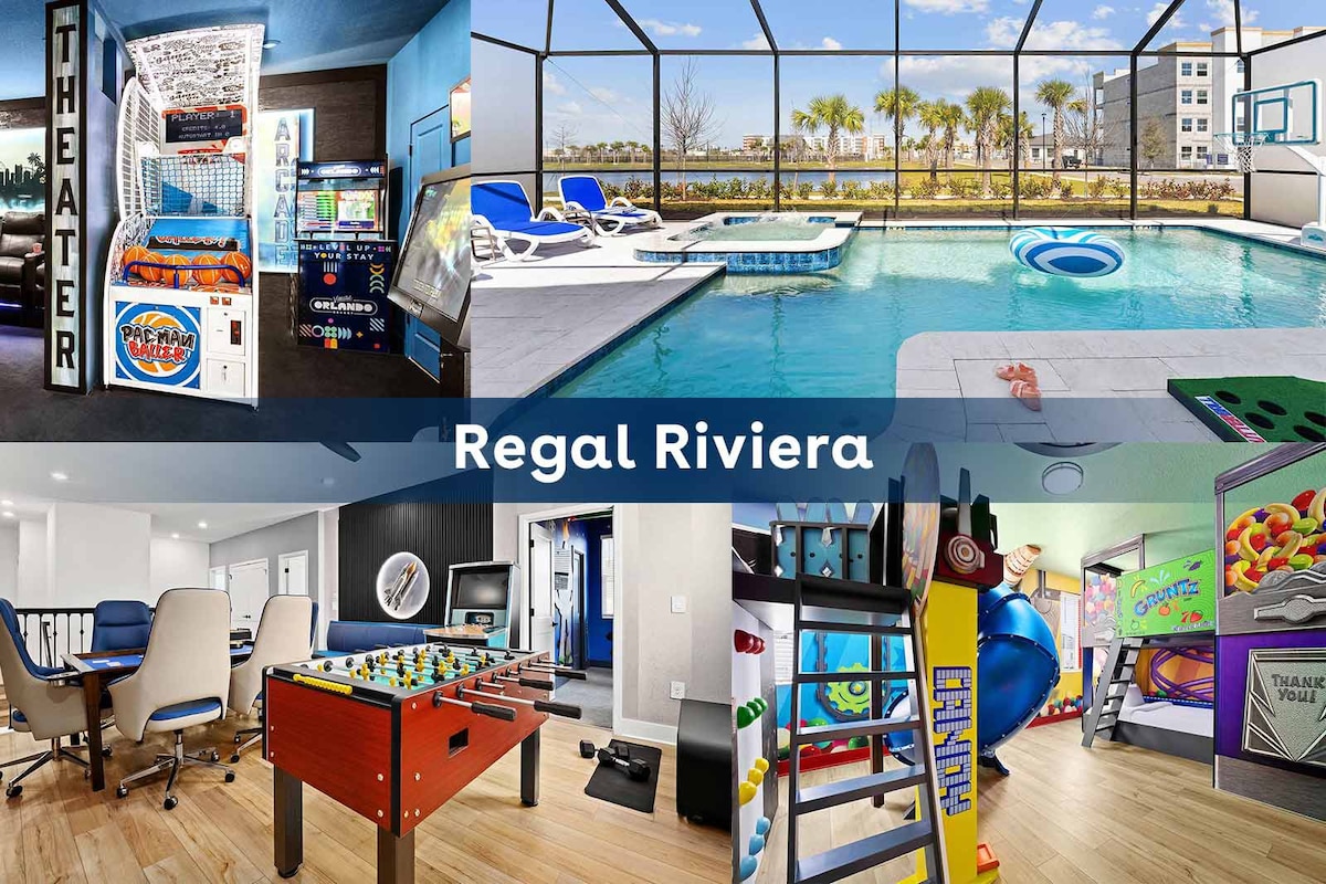 Regal Riviera | Fab NEW home w/theater near parks