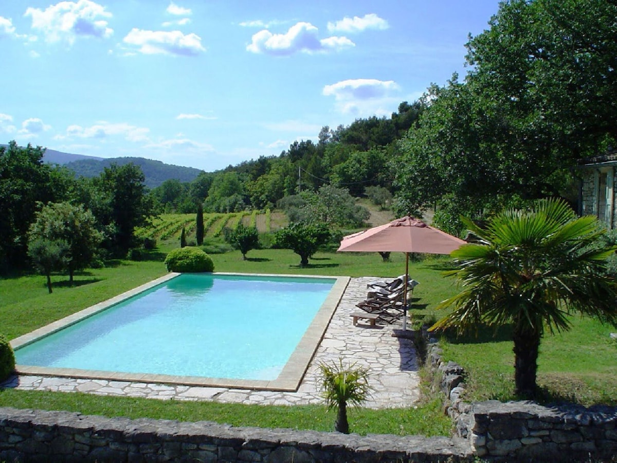 Villa : breathtaking view of the Luberon - private