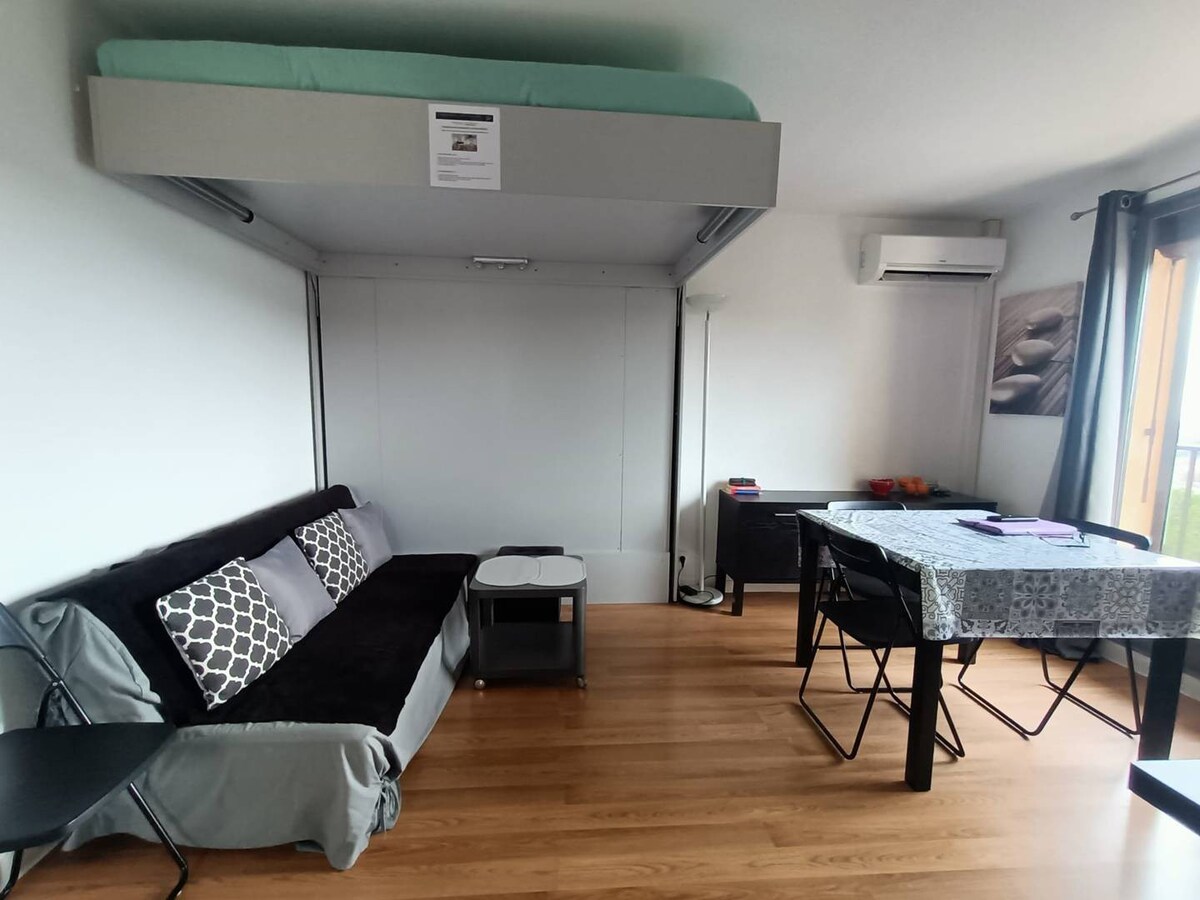 Air conditioned one bedroom apartment with sea and