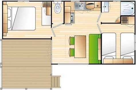 3 Room Mobile Home 4/6 People