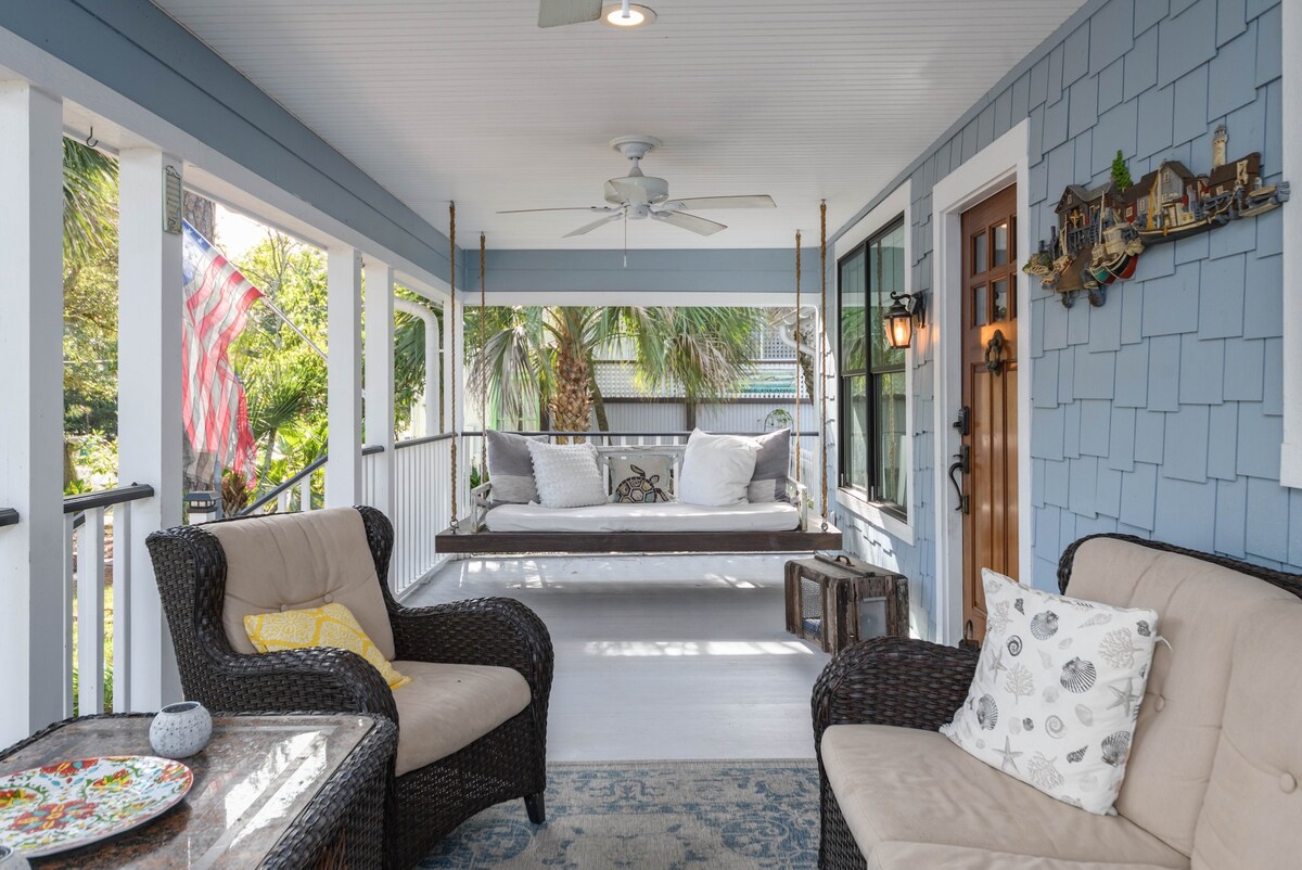 Cottage with Outdoor Shower, Fire Pit and Porch!