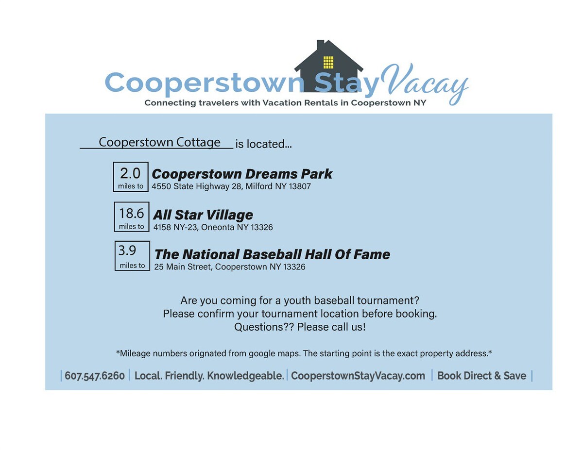 Cooperstown Cottage - 2 miles to Cooperstown Dream