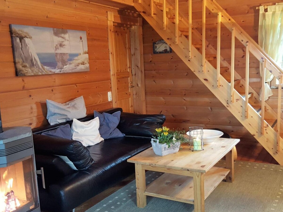 Finnish log house with sauna and fireplace
