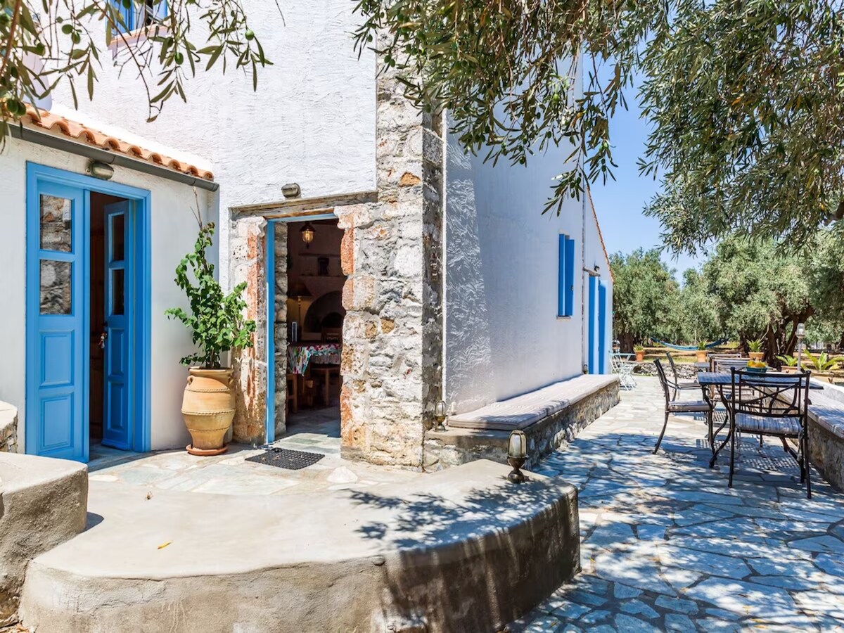 Traditional Greek house with direct access to a lo