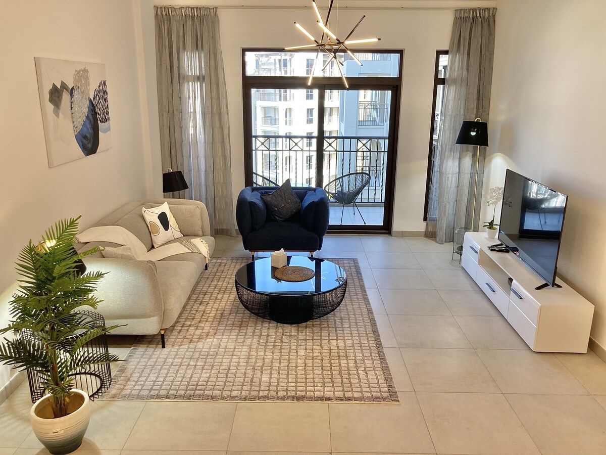 Tranquil Haven 1BR With Burj Views